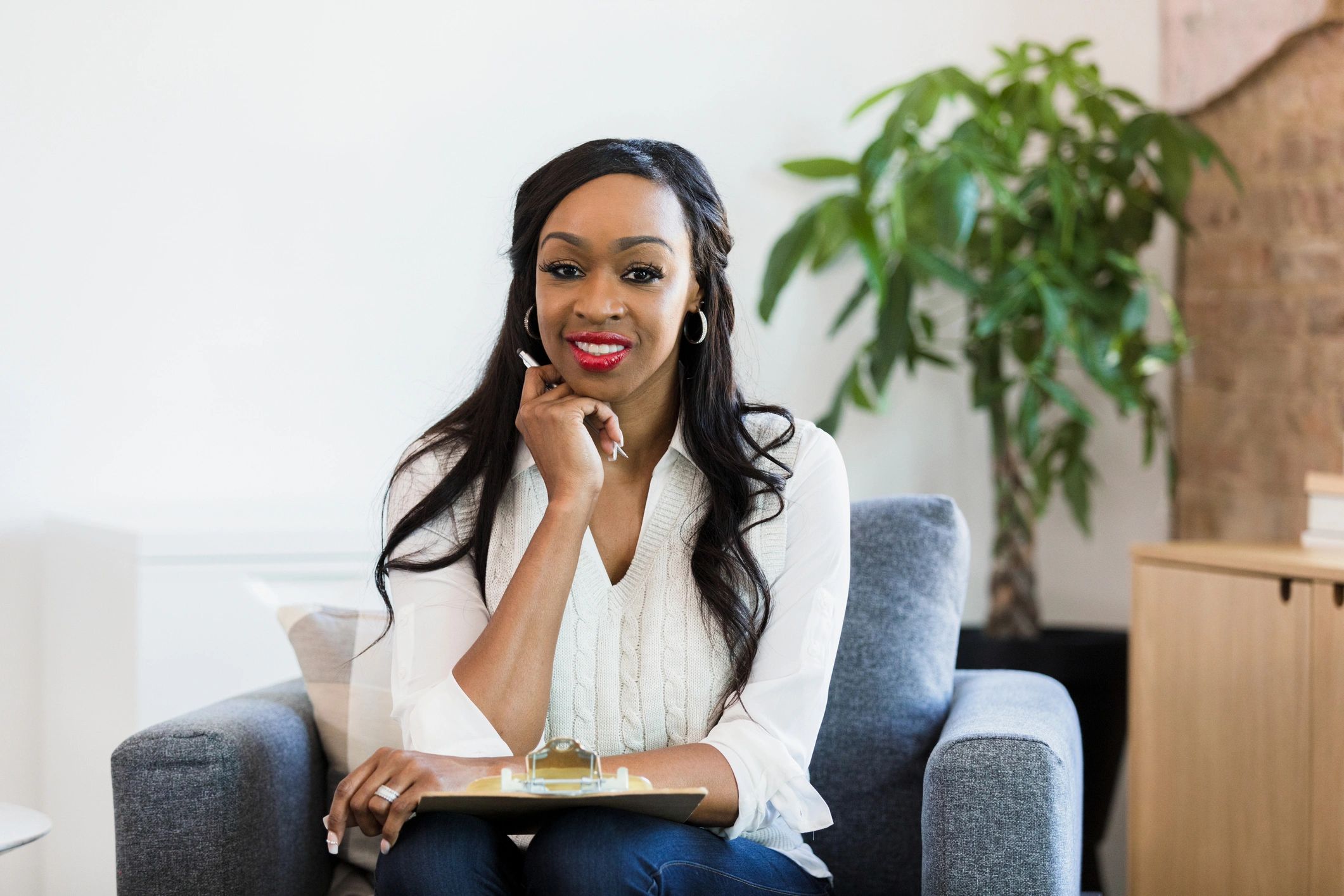 Confident businesswoman smiling for camera
