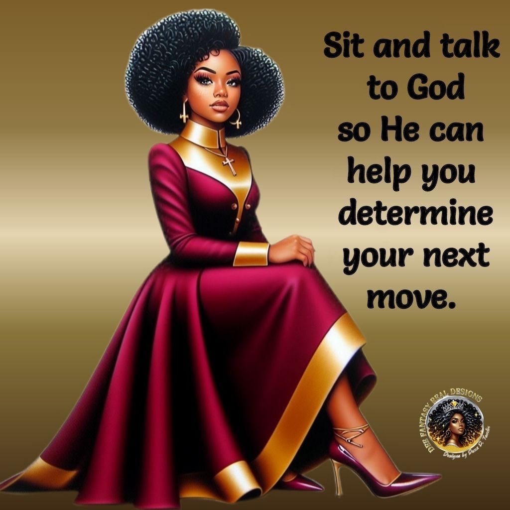 Illustration of a woman in a red dress with inspirational text